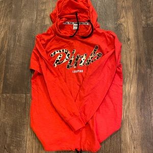 PINK leopard and red hoodie NWOT